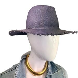 Hat Attack Straw Lived in Navy Hat Size Small